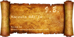 Vaczula Béla névjegykártya