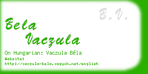 bela vaczula business card